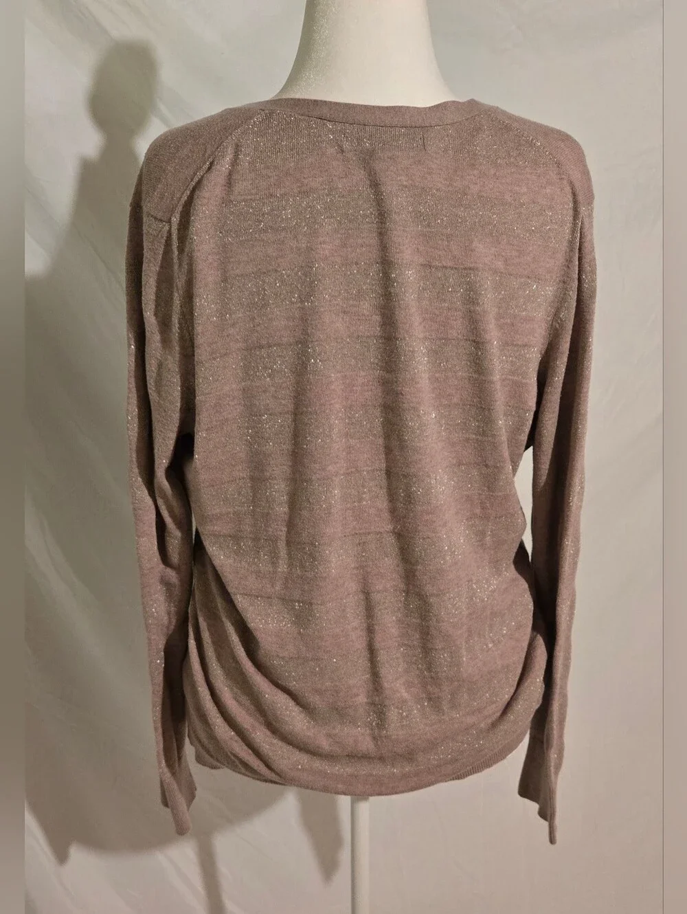 Sparkle Button-Front V-Neck Sweater Cardigan